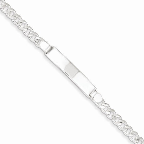 Sterling Silver Curb Link Id Bracelet