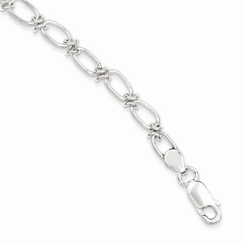 Sterling Silver Polished Oval Link Bracelet