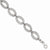 Sterling Silver Rhodium Polished Ovals Bracelet