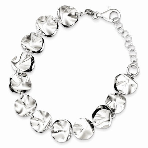 Sterling Silver Rhodium Plated Polished Fancy Bracelet