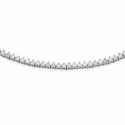 Sterling Silver Rhodium Plated CZ Necklace