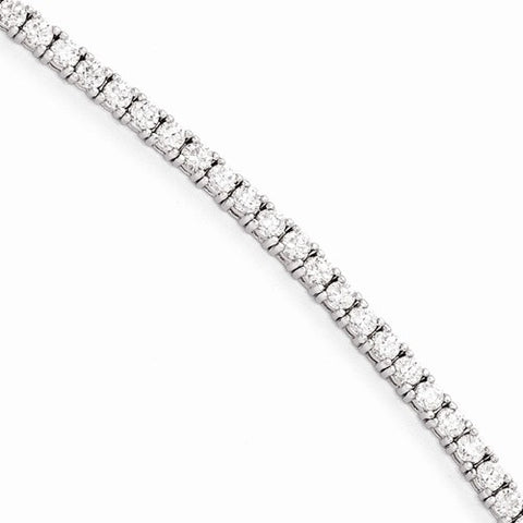 Sterling Silver Rhodium Plated Cz Bracelet