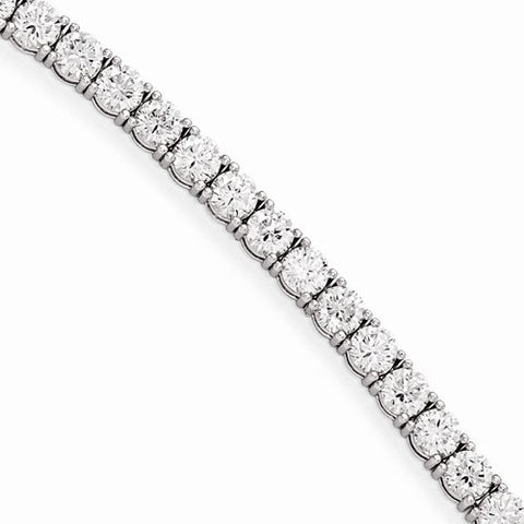 Sterling Silver Rhodium Plated Cz Bracelet