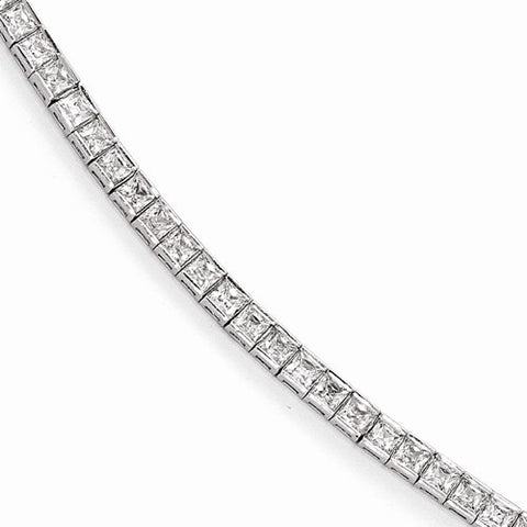 Sterling Silver Rhodium Plated Cz Bracelet