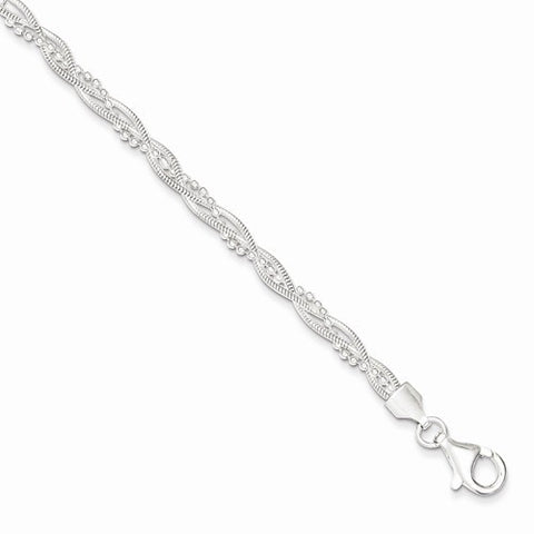 Sterling Silver Fancy Braided Bracelet