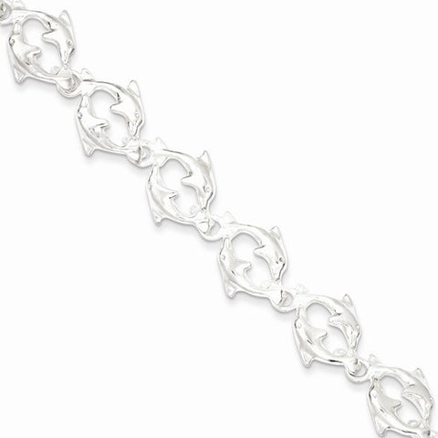 Sterling Silver Dolphins Bracelet