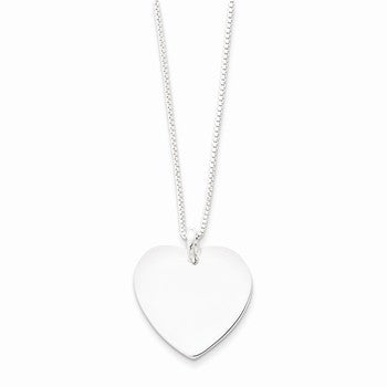 Sterling Silver Heart On Box Chain