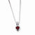 Sterling Silver Red CZ Heart On Chain