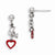 Sterling Silver Enamel Dolphin & Heart Dangle Earrings