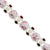 Sterling Silver Pearl and Garnet Color Cz & Pink Mother Of Pearl Bracelet