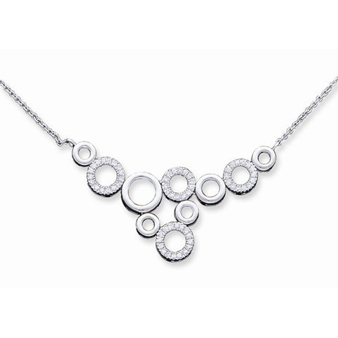 Sterling Silver Fancy CZ Necklace