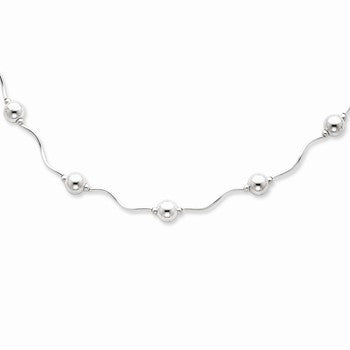 Sterling Silver Polished Bead Necklace