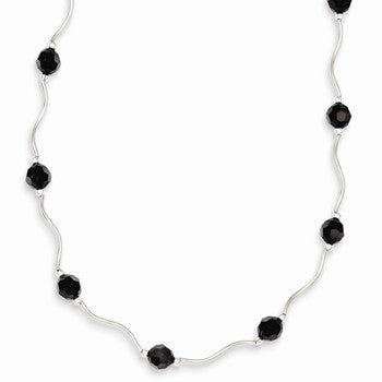 Sterling Silver Black Swarovski Elements Necklace