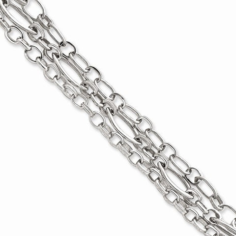 Sterling Silver Triple Strand Link Bracelet