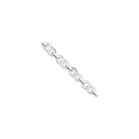 Sterling Silver Polished Fancy Link Toggle Bracelet