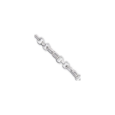 Sterling Silver Polished Fancy Link Toggle Bracelet