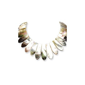 Sterling Silver Hand-Made Mother Of Pearl Bib Necklace