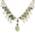 Sterling Silver Prehnite, Green & Cultured Mother Of Pearl Necklace