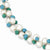 Sterling Silver Fw Cultured Button Pearl Dyed Howlite Turquoise Bracelet