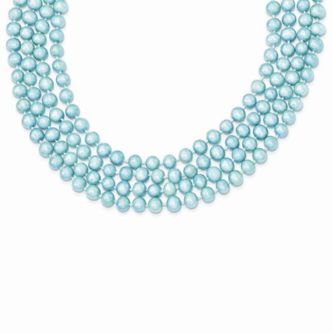 Freshwater Cultured Blue Pearl Single Strand Necklace