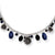 Sterling Silver Sodalite, Bgoldstone, Black Crystal, Cultured Pearl Necklace