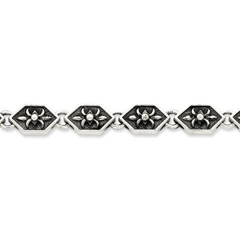 Sterling Silver Antiqued Gothic Bracelet