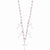 Sterling Silver Pink Beaded Cross Necklace