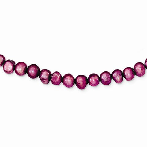 Sterling Silver Pink Freshwater Cultured Pearl Necklace