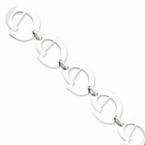 Sterling Silver Polished Fancy Toggle Bracelet