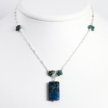 Sterling Silver Chrysocolla, Turquoise Necklace