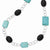 Sterling Silver Black Agate & Dyed Blue Howlite Necklace