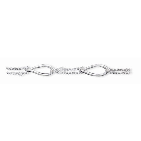 Sterling Silver Polished Fancy Link Chain Bracelet