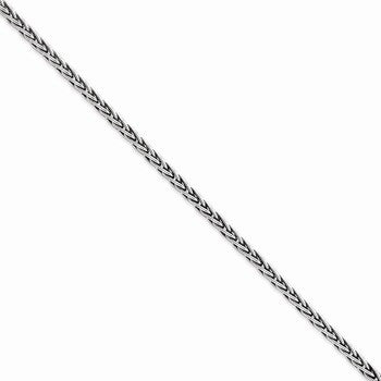 Sterling Silver Solid Antiqued Square Spiga Chain