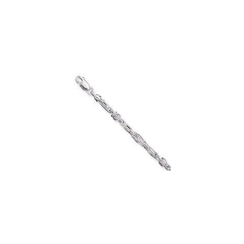 Sterling Silver Polished Diamond-Cut Fancy Knot-Link Bracelet