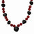 Sterling Silver & Blk Agate, Red Agate Beads Necklace