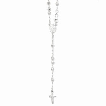 Sterling Silver Polished Rosary Necklace