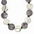 Sterling Silver Black & Grey Agate, Mother Of Pearl, Sardonyx Necklace