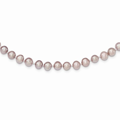 Sterling Silver Purple Freshwater Cultured Pearl Necklace