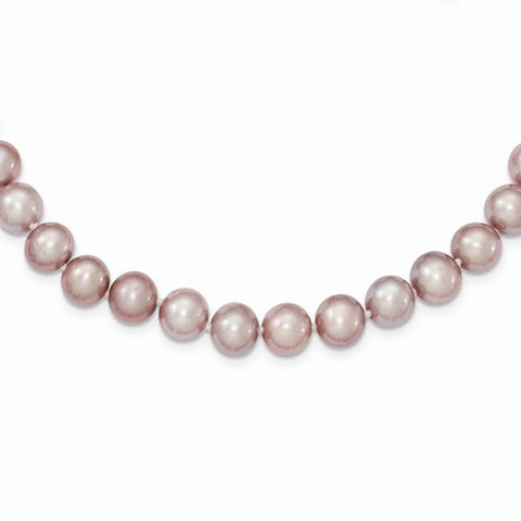 Sterling Silver Purple Freshwater Cultured Pearl Necklace