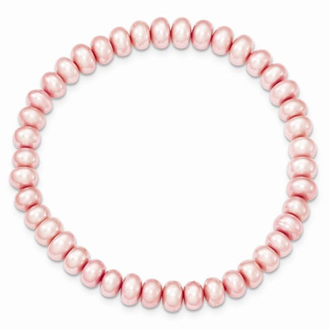 Freshwater Cultured 6-7Mm Pearl Rose Stretch Bracelet