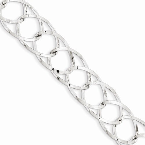 Sterling Silver Polished Oval Loop Bracelet