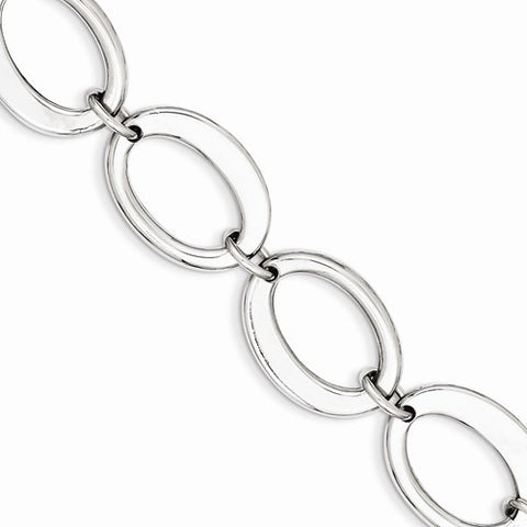 Sterling Silver Polished Oval Loop Bracelet