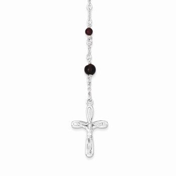 Polished Garnet Stone Rosary Necklace