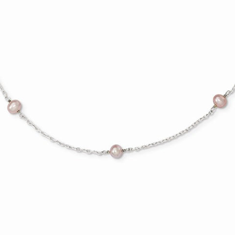 Sterling Silver and Fresh Water Cultured Cream Color Pearl Necklace