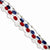 Sterling Silver Red Coral Multi Crystal White Lapis Bracelet