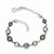 Sterling Silver Polished & Sat Beaded Bracelet