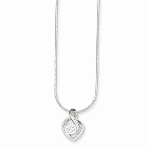 Sterling Silver CZ Pendant & Chain Pendant, 18 inch, Jewelry Chains and Necklace