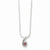 Sterling Silver Pink CZ Pendant On Necklace