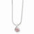 Sterling Silver Pink CZ Pendant On Necklace