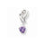 Sterling Silver Purple CZ Pendant on Chain